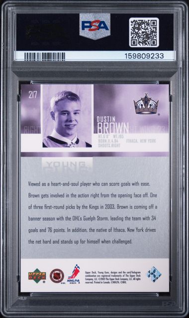 2003-04 Upper Deck #217 Dustin Brown PSA 9 (Rookie)