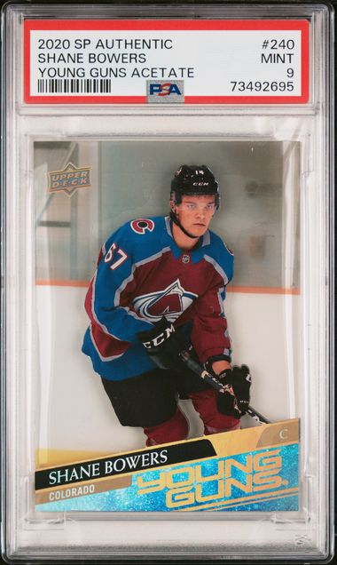 2020-21 SP Authentic Young Guns Acetate #240 Shane Bowers PSA 9 (Rookie)