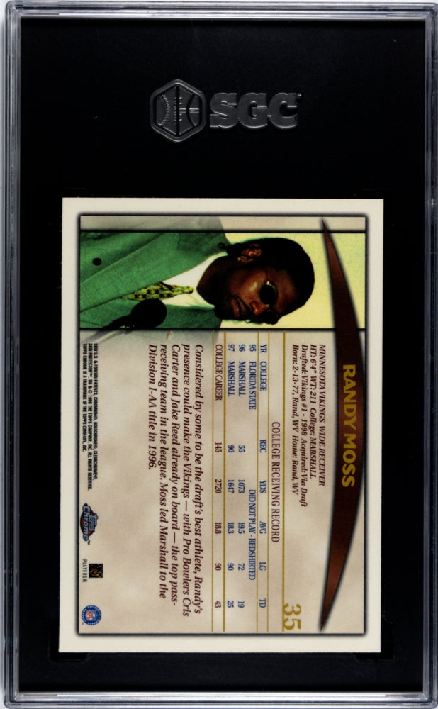 1998 Topps Chrome #35 Randy Moss SGC 9.5 (Rookie)