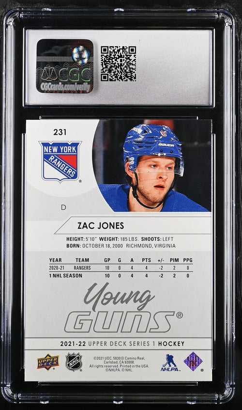2021-22 Upper Deck #231 Zac Jones CGC 8.5 (Rookie)
