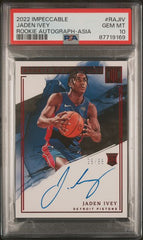2022-23 Panini Impeccable Rookie Autographs Asia #RAJIV Jaden Ivey #36/88 PSA 10 (Rookie) | Eastridge Sports Cards