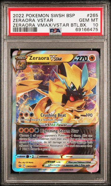 2022 Pokemon Zeraora Vmax/Vstar Battle Box #265 Zeraora Vstar PSA 10