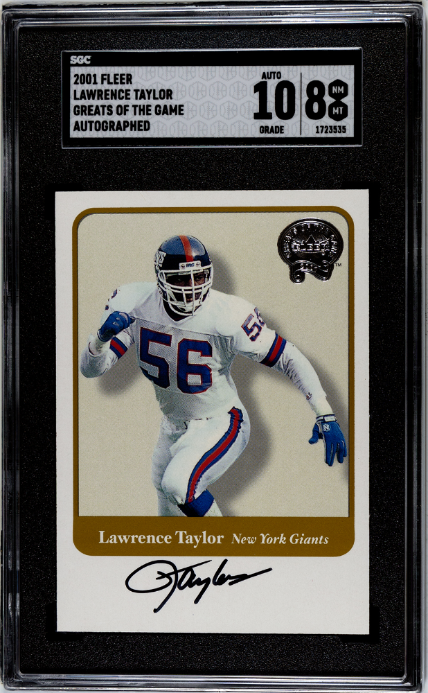 2001 Fleer Greats of the Game Autographs Lawrence Taylor SGC 8 (Auto 10) | Eastridge Sports Cards