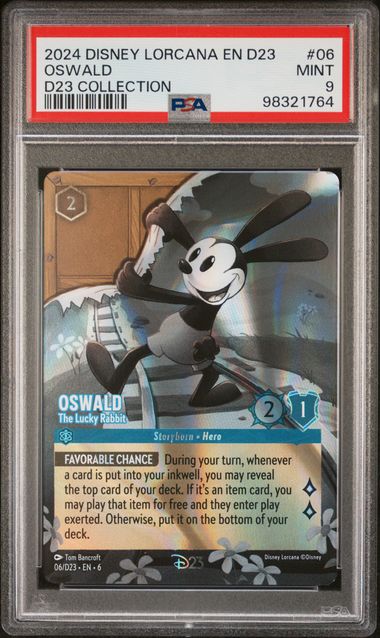 2024 Disney Lorcana D23 Collection #06 Oswald - The Lucky Rabbit PSA 9