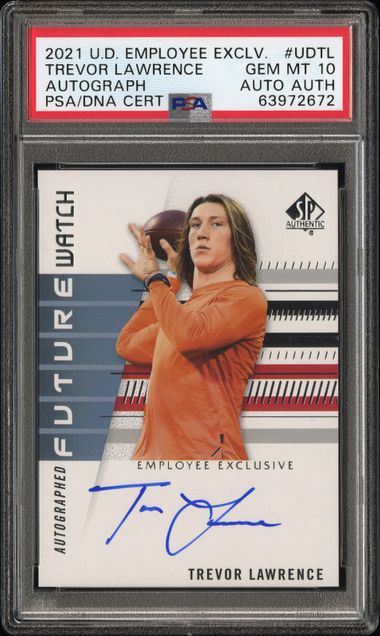 2021 Upper Deck Employee Exclusive Autograph #UDTL Trevor Lawrence PSA 10 (Auto Authentic) (Rookie)