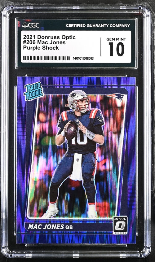 2021 Donruss Optic Purple Shock #206 Mac Jones CGC 10 (Rookie)