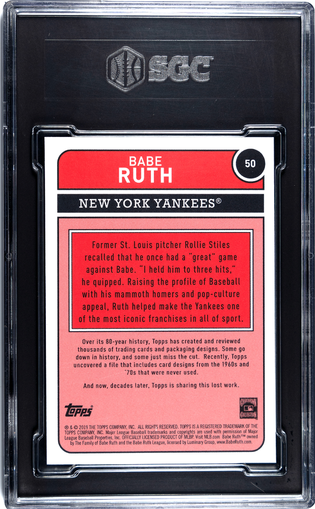 2019 Topps Brooklyn Collection Gold #50 Babe Ruth #40/50 SGC 9