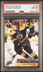 2017-18 Upper Deck Canvas #C105 Charlie McAvoy PSA 10 (Rookie) | Eastridge Sports Cards
