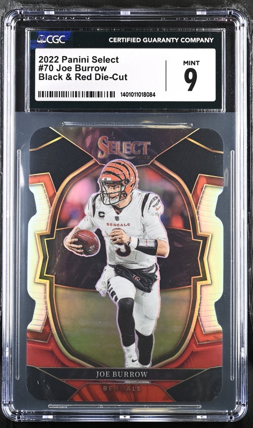2022 Panini Select Black & Red Die-Cut #70 Joe Burrow CGC 9