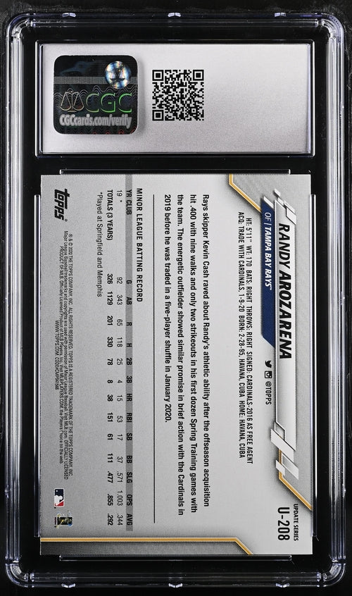 2020 Topps Update #U-208 Randy Arozarena CGC 9 (Rookie)