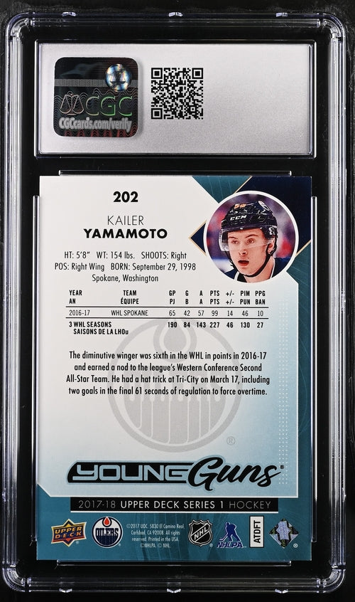 2017-18 Upper Deck #202 Kailer Yamamoto CGC 9.5 (Rookie)