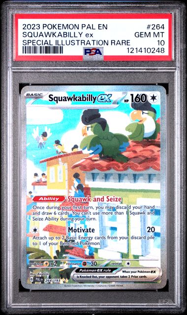 2023 Pokemon Paldea Evolved #264 Squawkabilly ex- Special Illustration Rare PSA 10