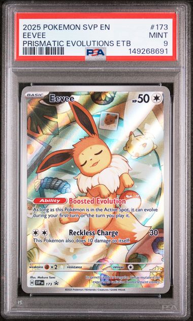 2025 Pokemon Prismatic Evolutions ETB Promo #173 Eevee PSA 9