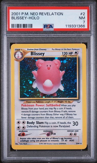 2001 Pokemon Neo Revelation Unlimited #2 Blissey- Holo PSA 7