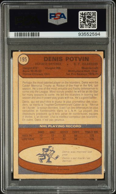 1974-75 O-Pee-Chee #195 Denis Potvin PSA 4 (Rookie) | Eastridge Sports Cards