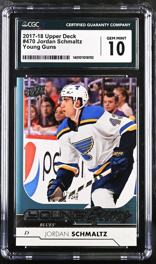 2017-18 Upper Deck #470 Jordan Schmaltz CGC 10 (Rookie)