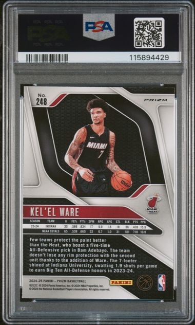 2024-25 Panini Prizm Silver Prizm #248 Kel'El Ware PSA 8 (Rookie)