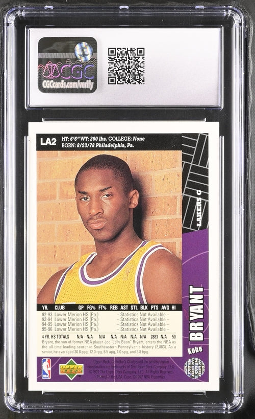 1996-97 Collector's Choice Lakers Team Set #LA2 Kobe Bryant CGC 9.5 (Rookie)