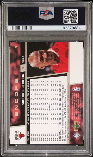 1998-99 Upper Deck Encore #92 Michael Jordan PSA 8