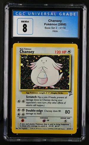 2000 Pokemon Base Set 2 #3 Chansey- Holo CGC 8