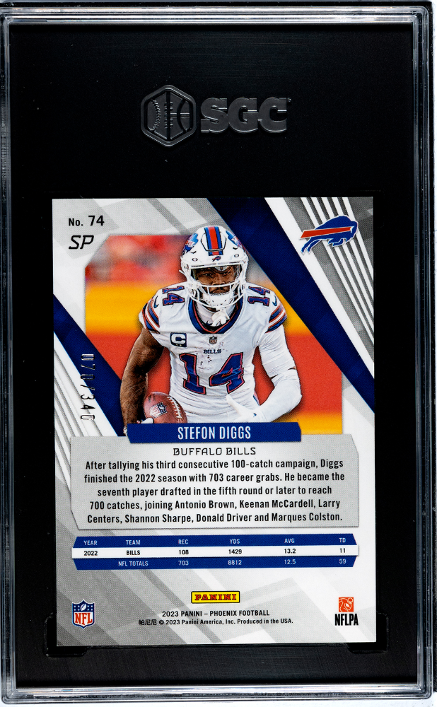 2023 Panini Phoenix SP Fire Burst #74 Stefon Diggs #070/340 SGC 10