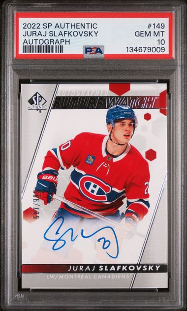 2022-23 SP Authentic #149 Juraj Slafkovsky #607/999 PSA 10 (Rookie)