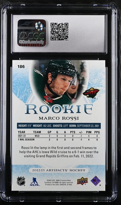 2022-23 Artifacts Turquoise #186 Marco Rossi CGC 10 (Rookie)