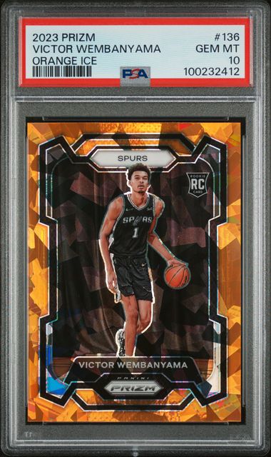 2023-24 Panini Prizm Orange Ice #136 Victor Wembanyama PSA 10 (Rookie) | Eastridge Sports Cards