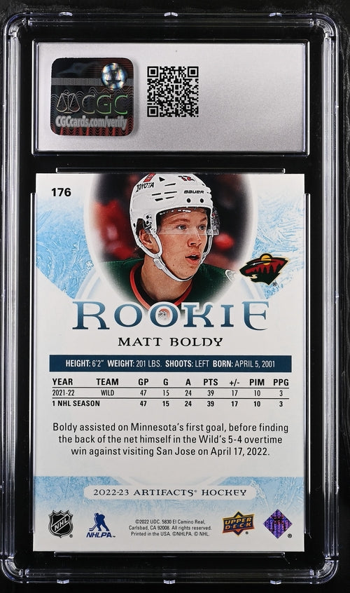 2022-23 Artifacts Turquoise #176 Matt Boldy CGC 10 (Rookie)