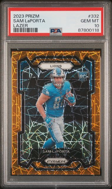 2023 Panini Prizm Orange Lazer #332 Sam LaPorta PSA 10 (Rookie) | Eastridge Sports Cards