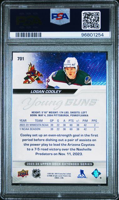 2023-24 Upper Deck #701 Logan Cooley PSA 9 (Rookie)