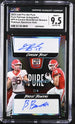 2023 Leaf Pro Set Pure Pure Pairings Autographs Platinum Spectrum Holo #PP-6 Carson Beck/Brock Bowers #2/4 CGC 9.5