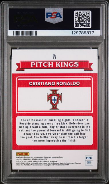 2022-23 Donruss FIFA Pitch Kings #17 Cristiano Ronaldo PSA 9