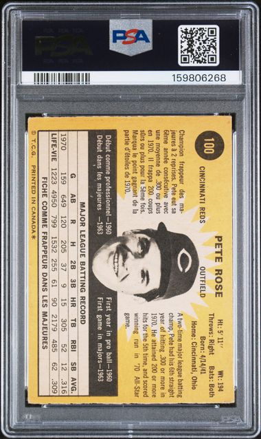 1971 O-Pee-Chee #100 Pete Rose PSA 3