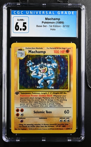 1999 Pokemon Base Set 1st Edition #8 Machamp- Holo CGC 6.5