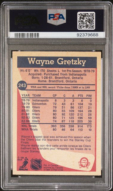 1984-85 O-Pee-Chee #243 Wayne Gretzky PSA 5