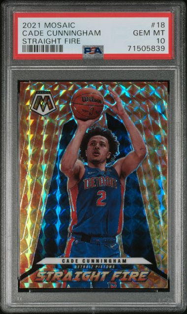 2021-22 Mosaic Straight Fire #18 Cade Cunningham PSA 10 (Rookie)