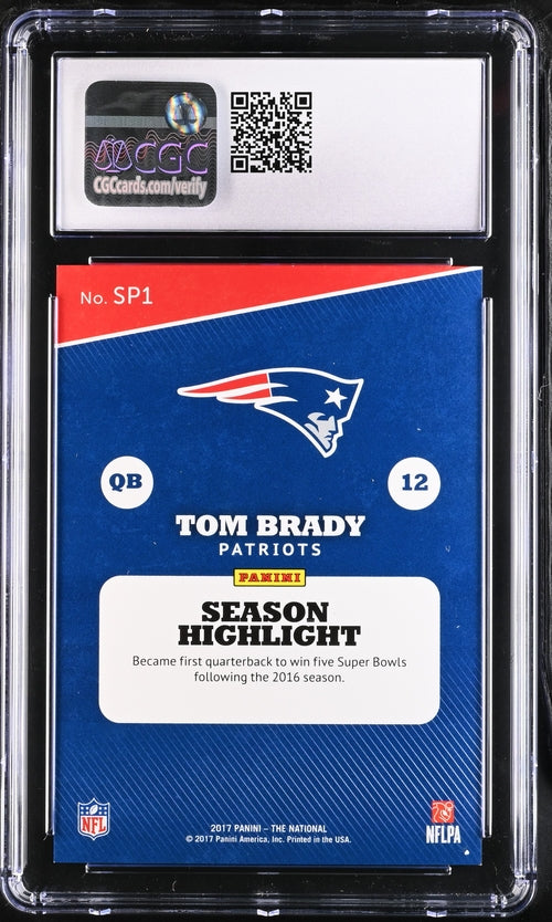 2017 Panini The National NFL Legends #SP1 Tom Brady #227/299 CGC 9