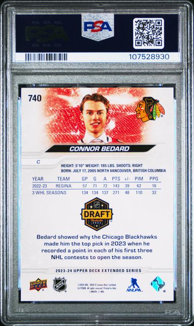 2023-24 Upper Deck Outburst Silver #740 Connor Bedard PSA 9 (Rookie) | Eastridge Sports Cards
