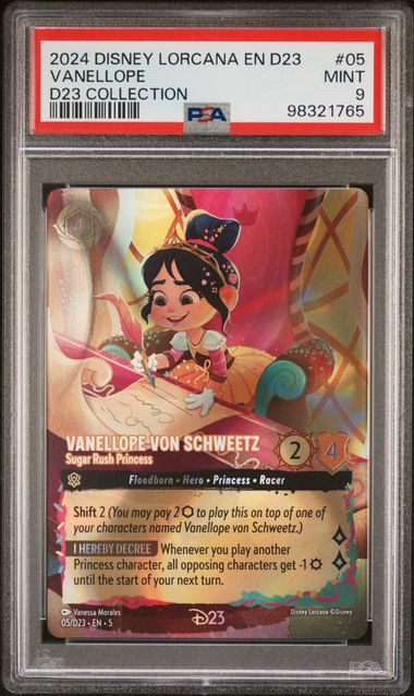 2024 Disney Lorcana D23 Collection #05 Vanellope Von Schweetz - Sugar Rush Princess PSA 9