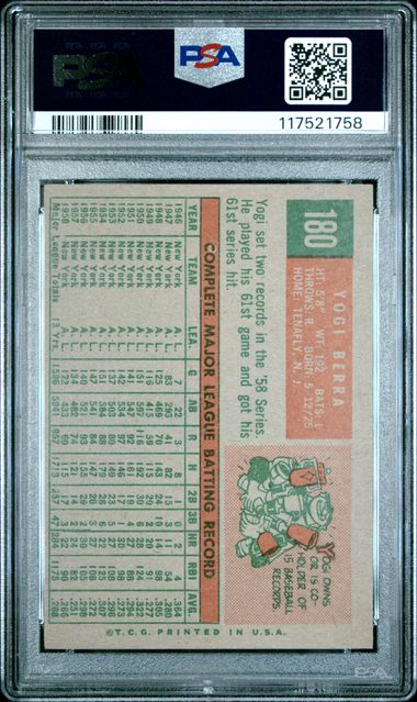 1959 Topps #180 Yogi Berra PSA 5
