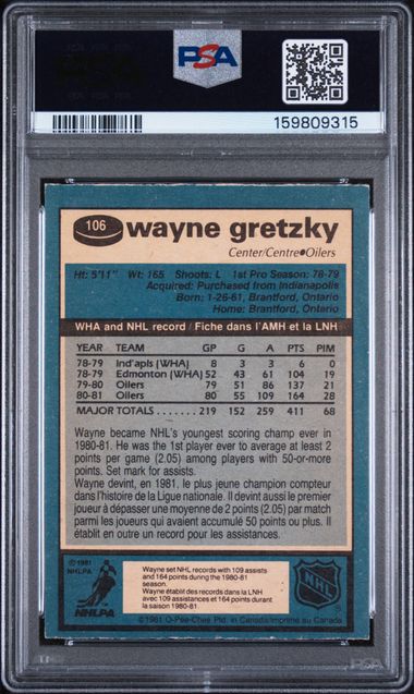 1981-82 O-Pee-Chee #106 Wayne Gretzky PSA 5