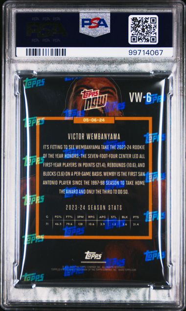 2023-24 Topps Now #VW6 Victor Wembanyama PSA 9 (Rookie)