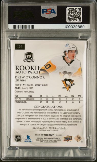 2020-21 Upper Deck The Cup #169 Drew O'Connor #126/249 PSA 9 (Rookie)
