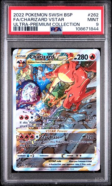 2022 Pokemon Sword & Shield Ultra-Premium Collection Promo #262 Charizard Vstar- Full Art PSA 9