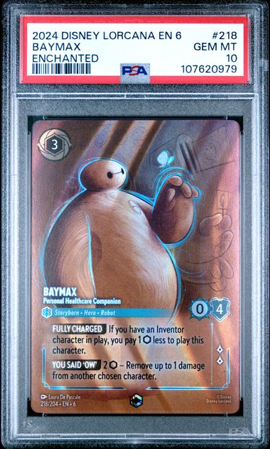 2024 Disney Lorcana Azurite Sea #218 Baymax - Personal Healthcare Companion (Enchanted) PSA 10