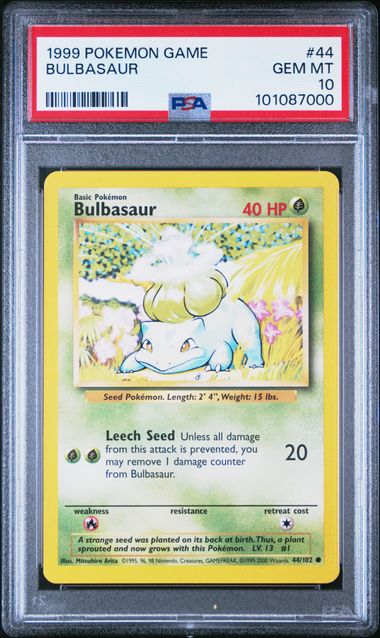 1999 Pokemon Base Set Unlimited #44 Bulbasaur PSA 10