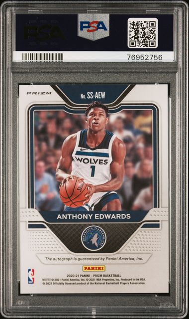 2020-21 Panini Prizm Sensational Signatures Choice Prizm #SSAEW Anthony Edwards PSA 10 (Rookie)