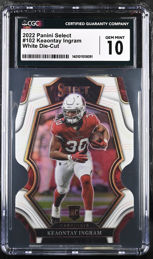 2022 Panini Select White Die-Cut #102 Keaontay Ingram #30/49 CGC 10 (Rookie)