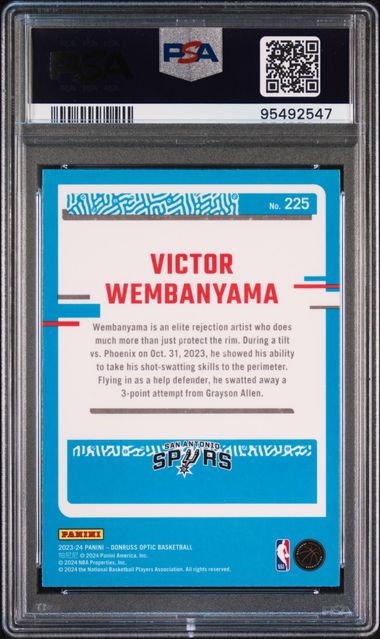 2023-24 Donruss Optic #225 Victor Wembanyama PSA 9 (Rookie) | Eastridge Sports Cards